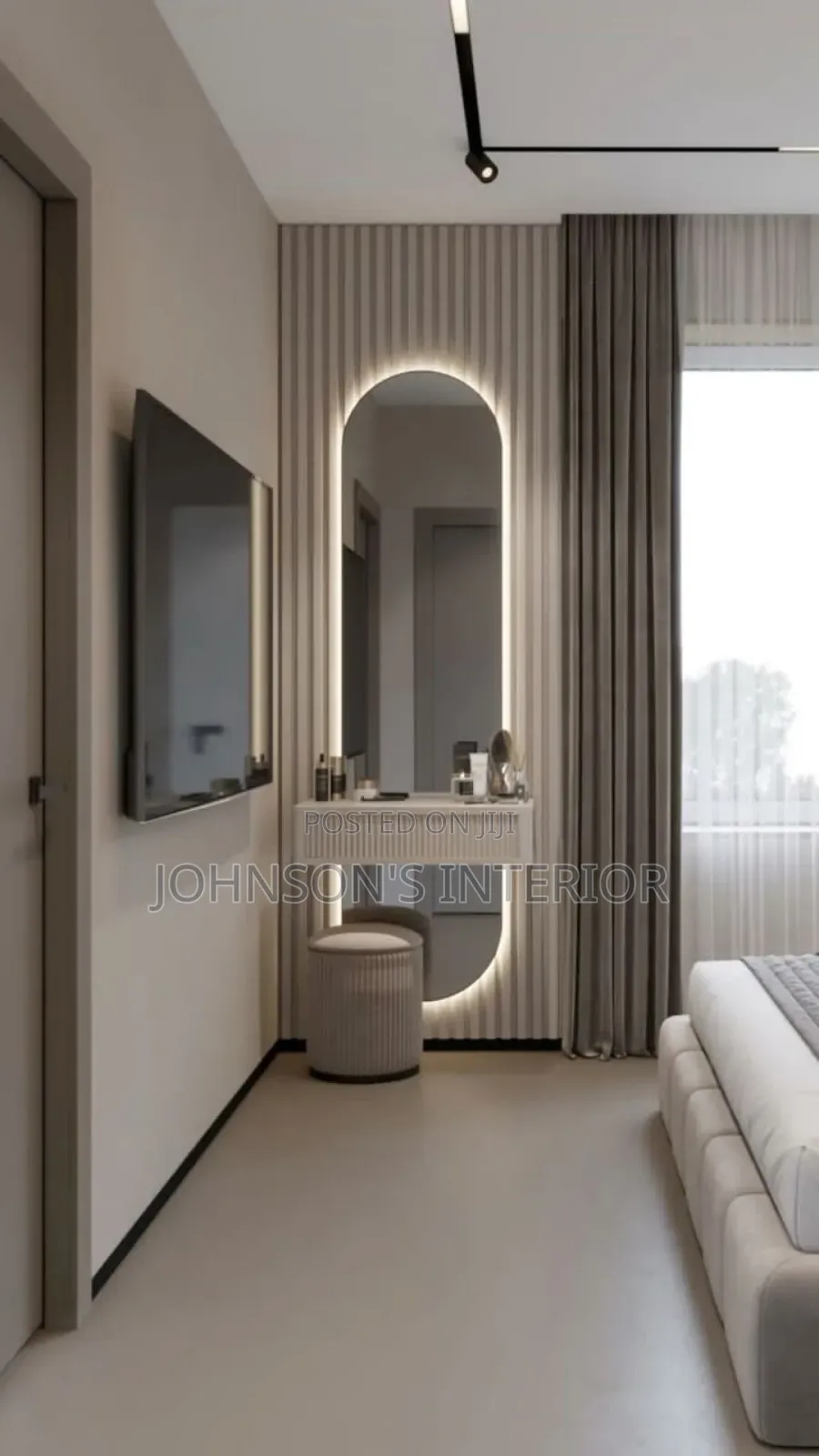 Dressing Mirror and Side Stools