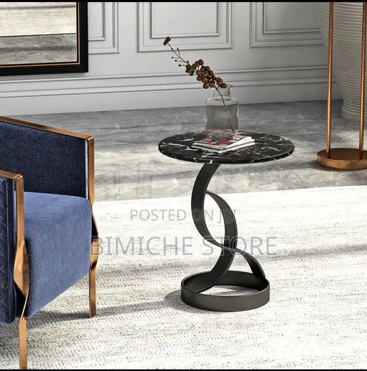 Luxury Black Side Stool