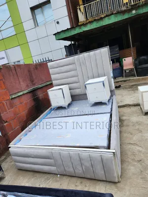 Upholstery 5by6 Off White Bed Frame