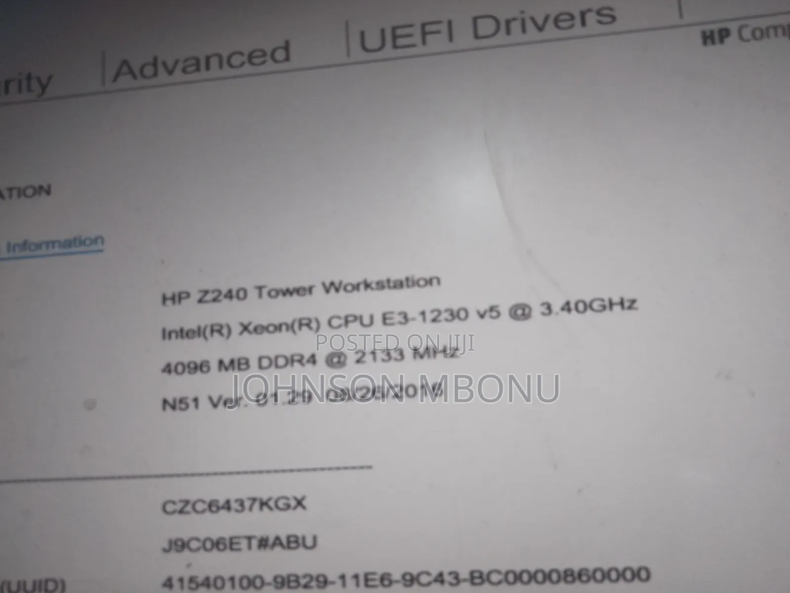 Desktop Computer HP Z240 16GB Intel Xeon HDD 1T
