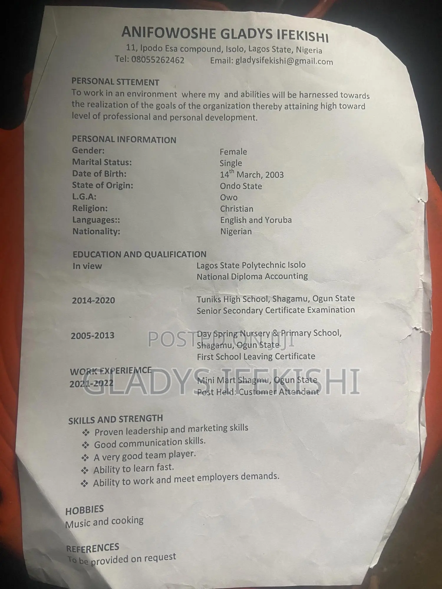 Seeking of Job