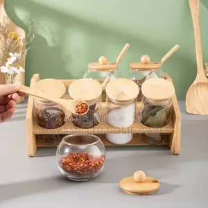 Spice Storage Jar With Bamboo Rack