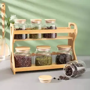 Airtight Storage Jar With Bamboo Rack