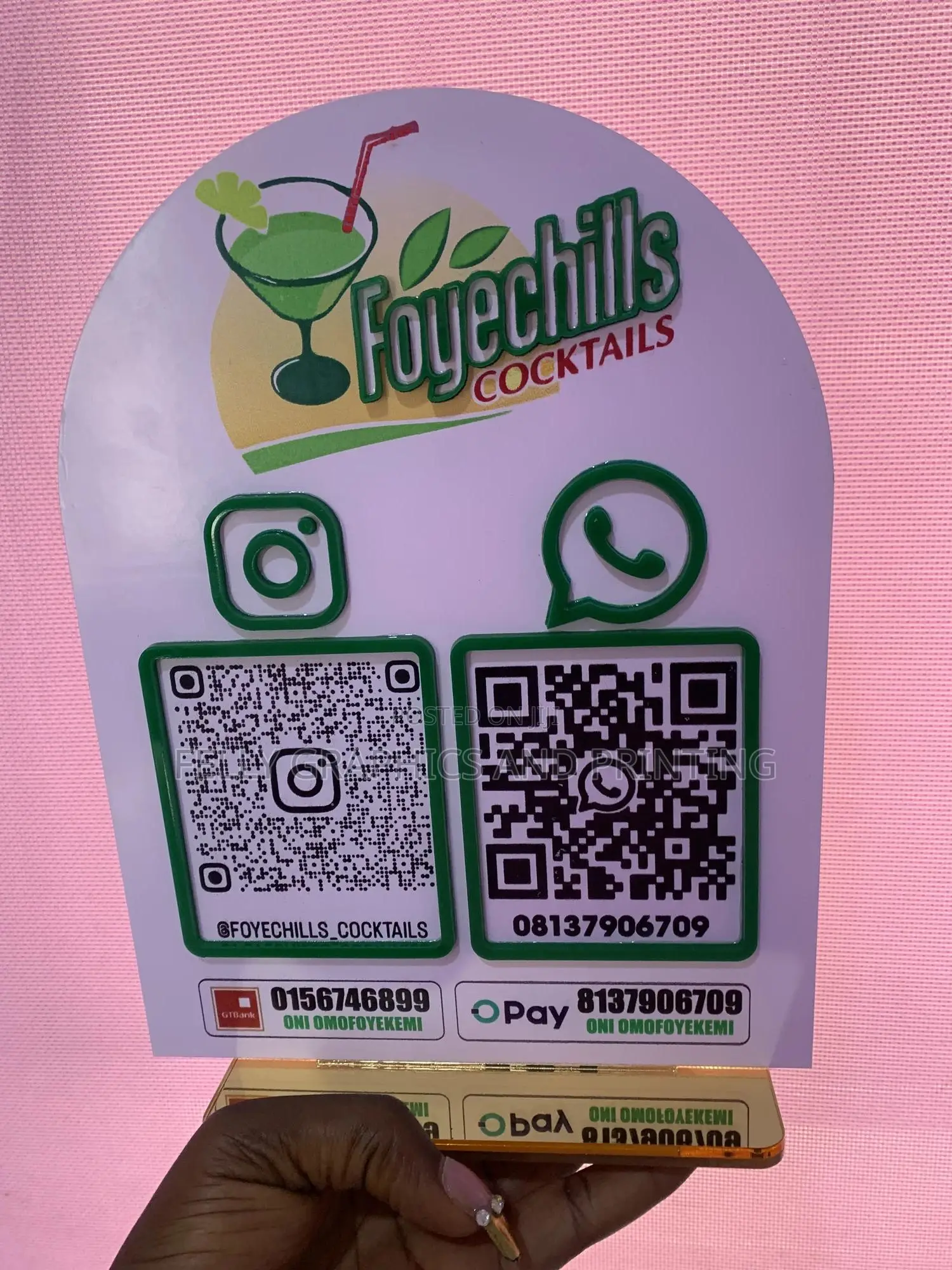 Acrylic Social Media Handle