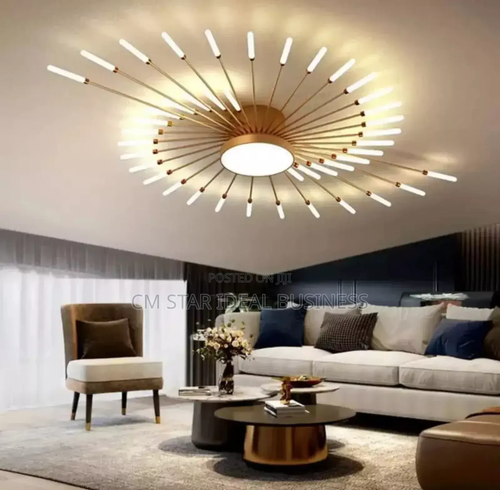 Chandelier by 42 Led (Black and Gold )