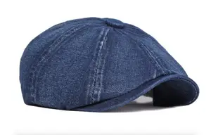 Denim Octagonal Panama Hat Cap