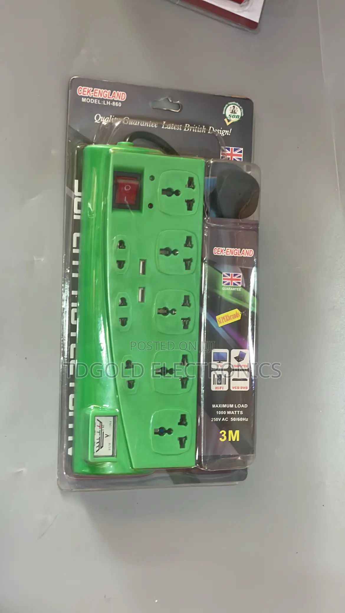CEK ENGLAND Extension Box 8way 2 USB Port