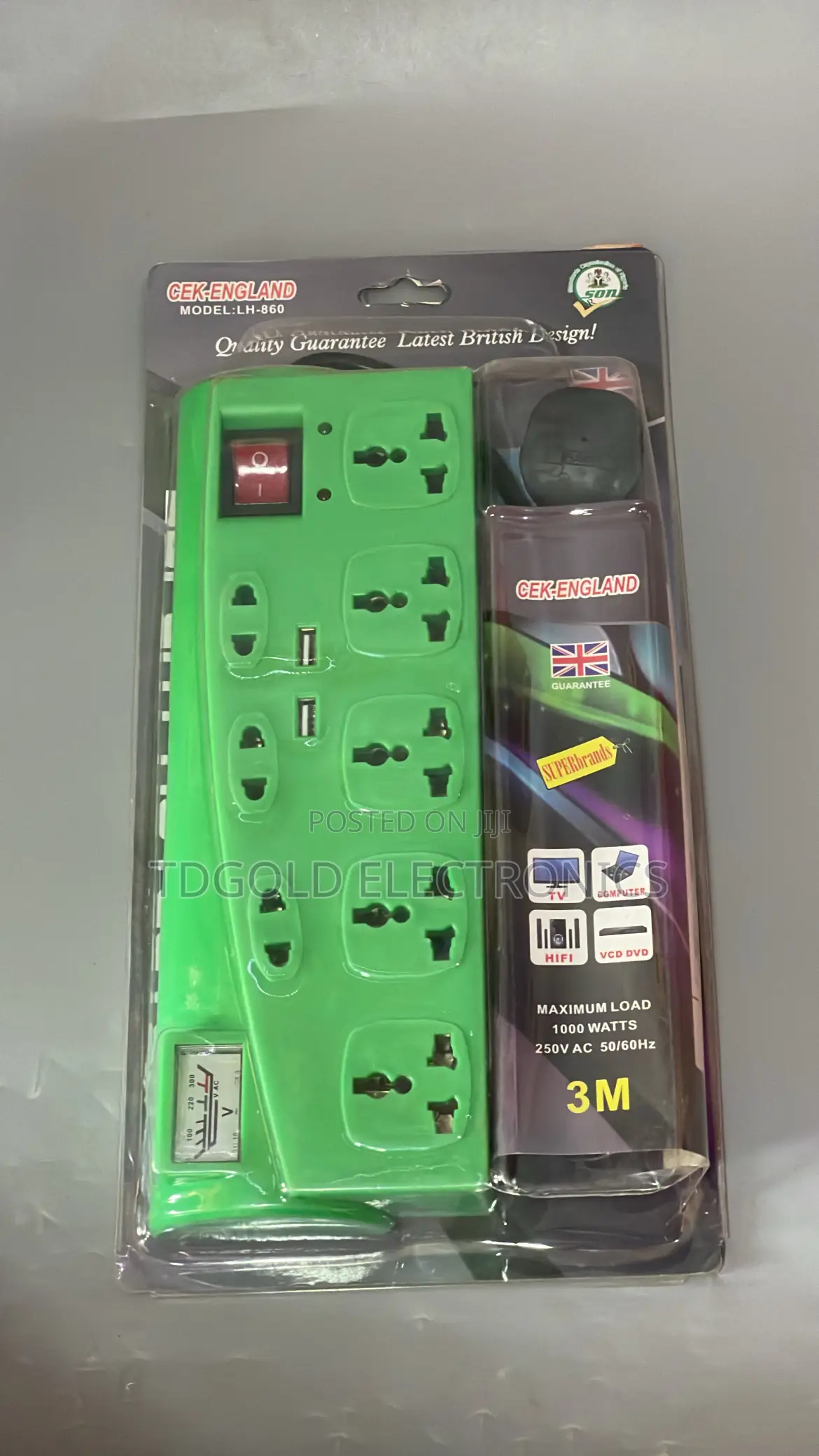 CEK ENGLAND Extension Box 8way 2 USB Port
