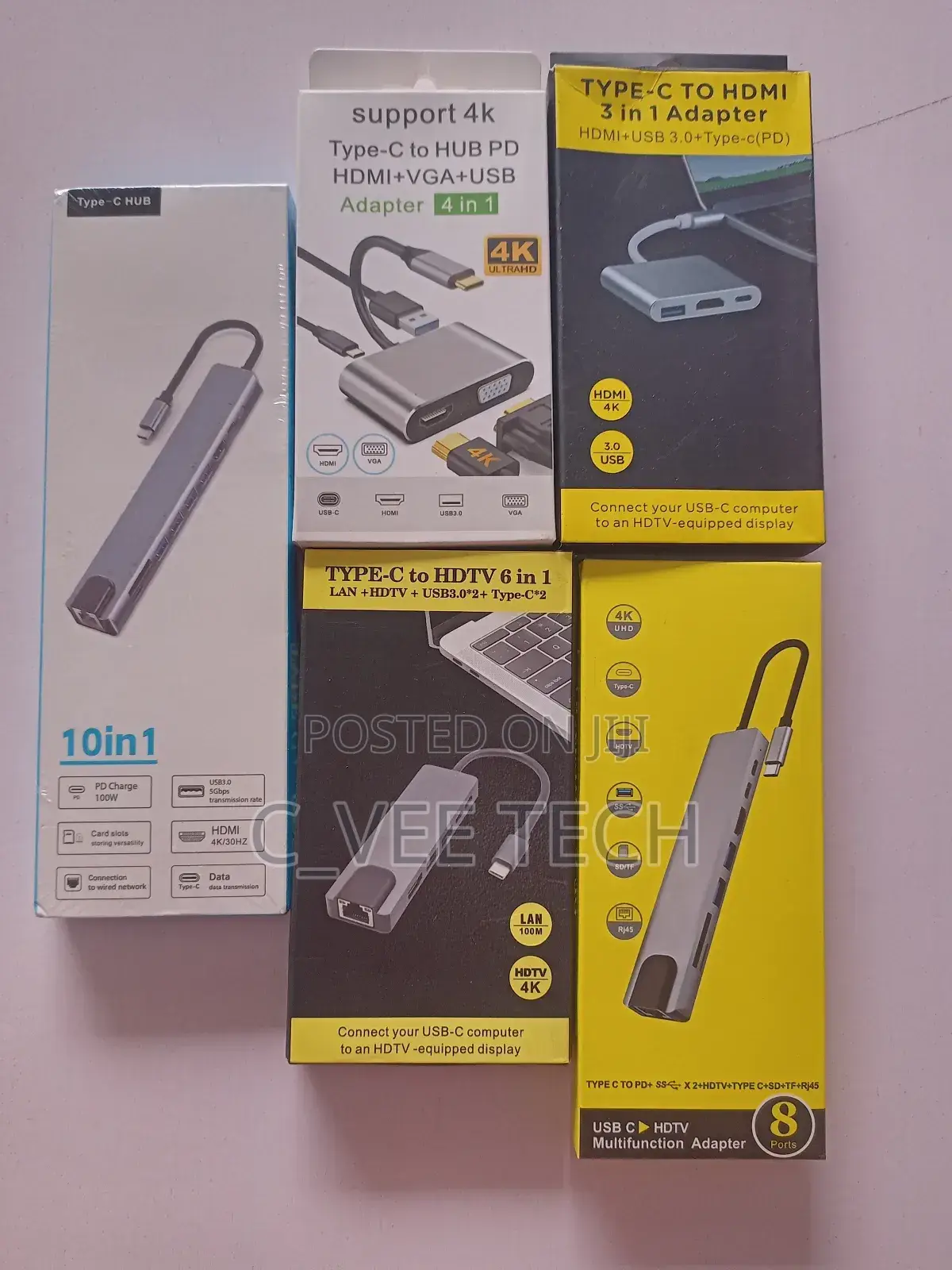 Typc C to HDMI 3,4,6, 8 and 10 Multifunctional Adapter