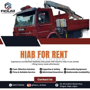 Hiab Truck for Rent in Jabi, Abuja. Rent Hiab in Abuja