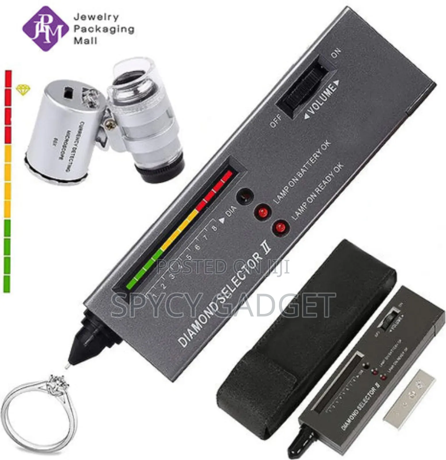 High Accuracy Diamond Tester Pen With 60x LED Magnifying