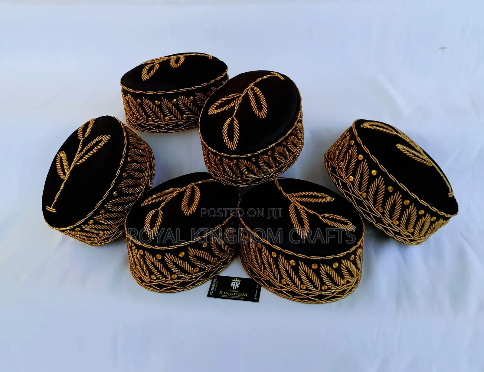 Beaded Royal Cap White