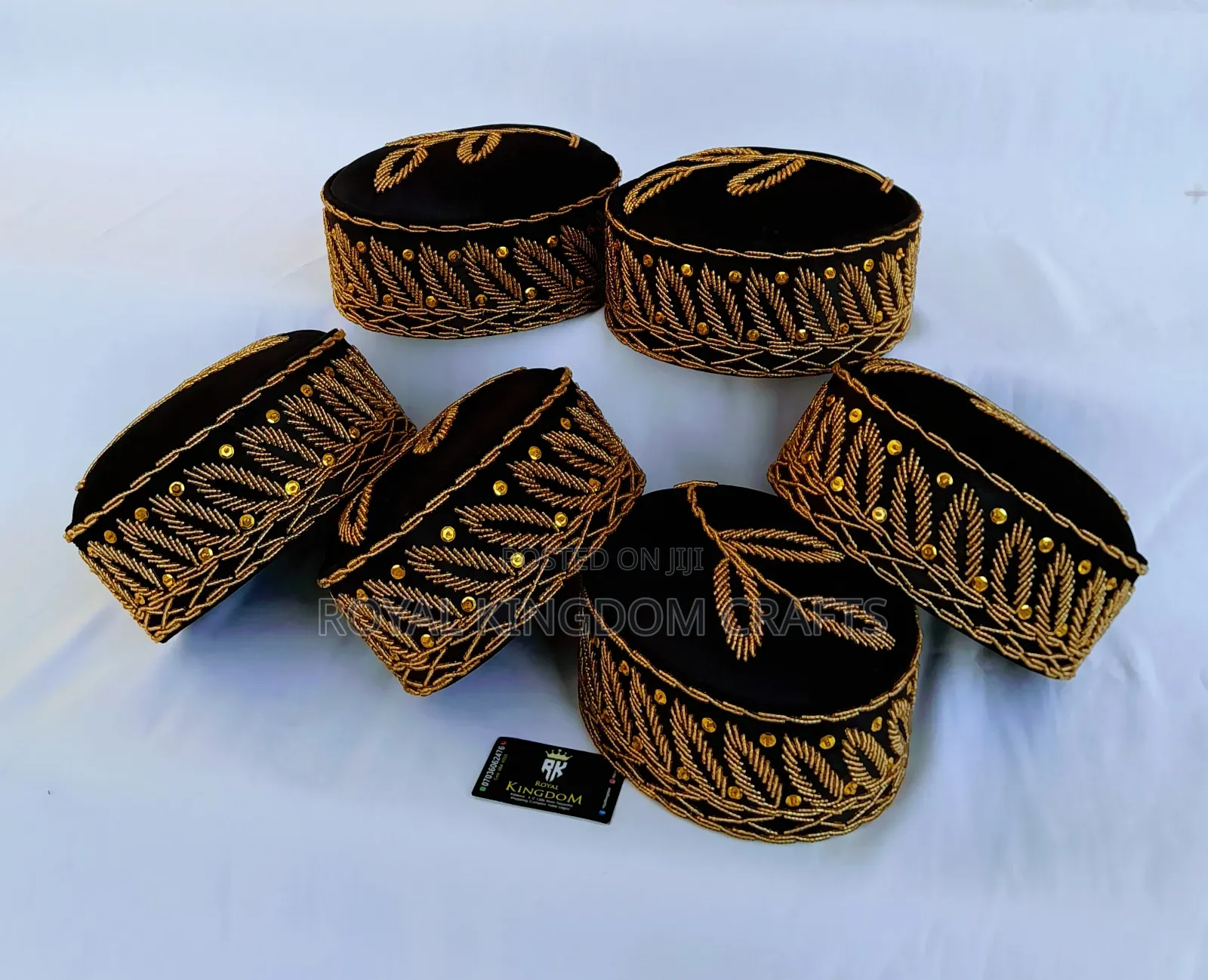 Beaded Royal Cap White