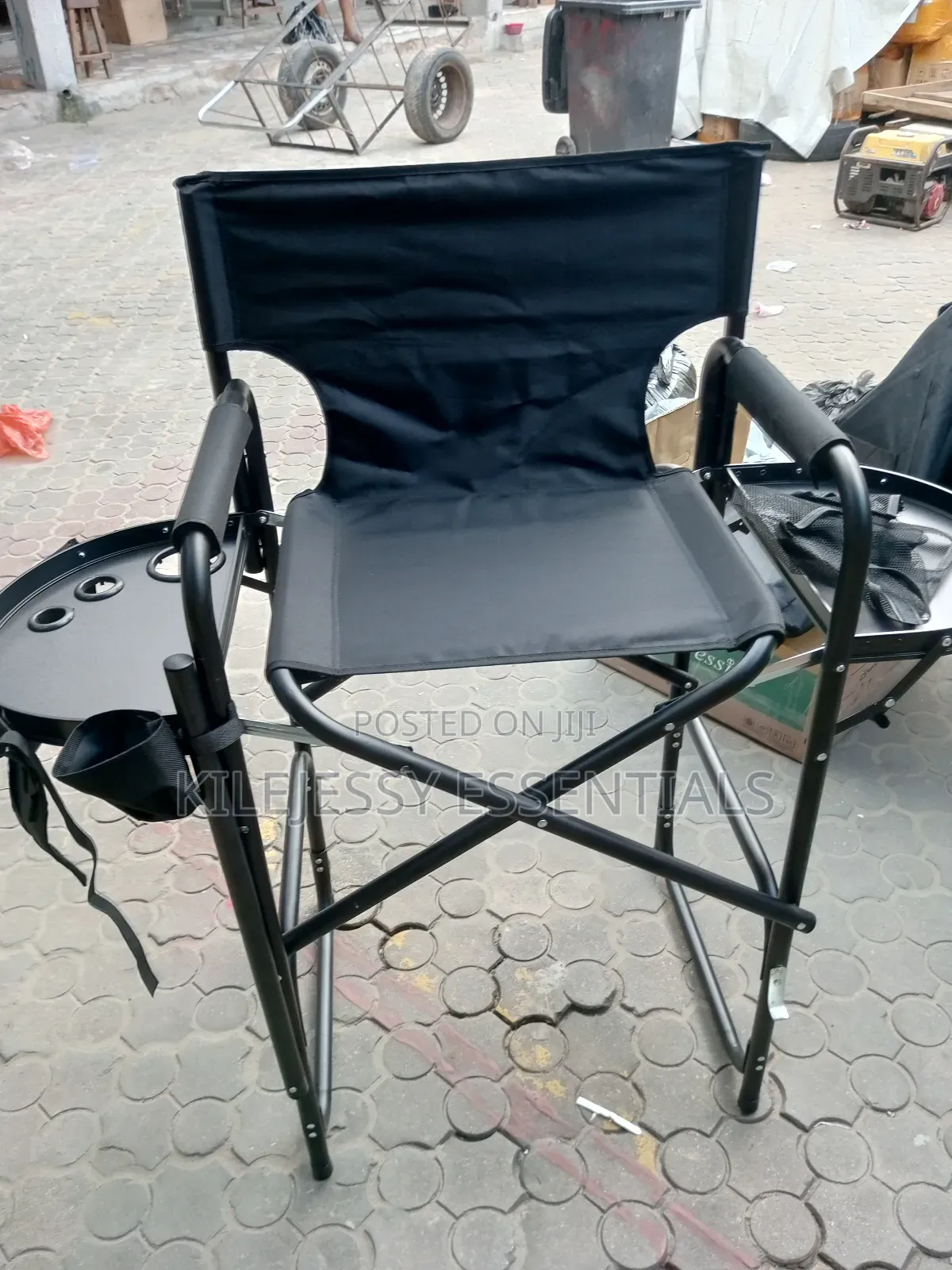 Foldable Makeup Chair Double Tray