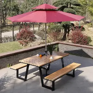 Luxury Outdoor 6 Sester Bench With Umbrella
