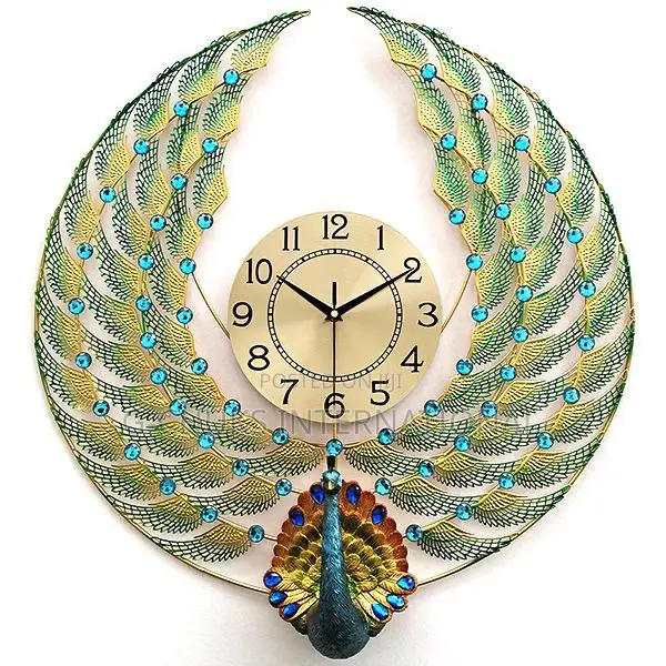 Peacock Wall Clock Home Decorations