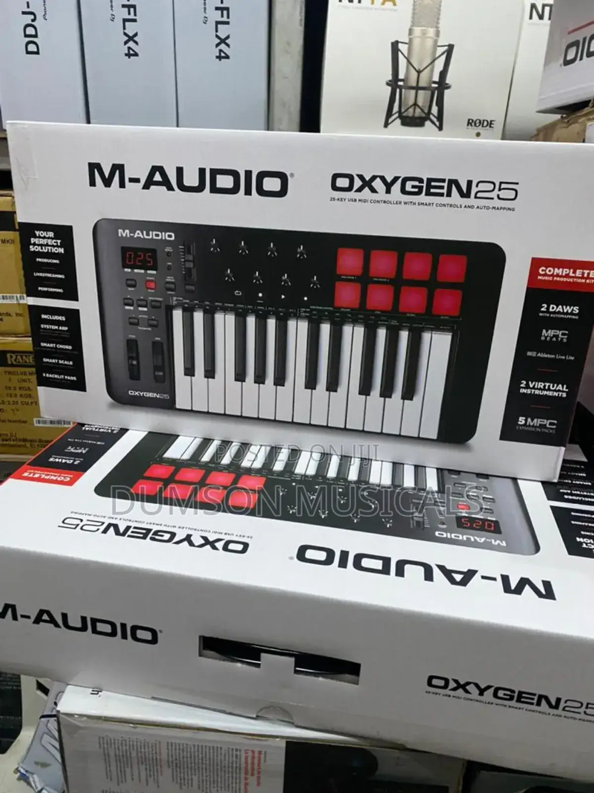 Midi M-audio Oxygen-25 Studio Keyboard Complete Set