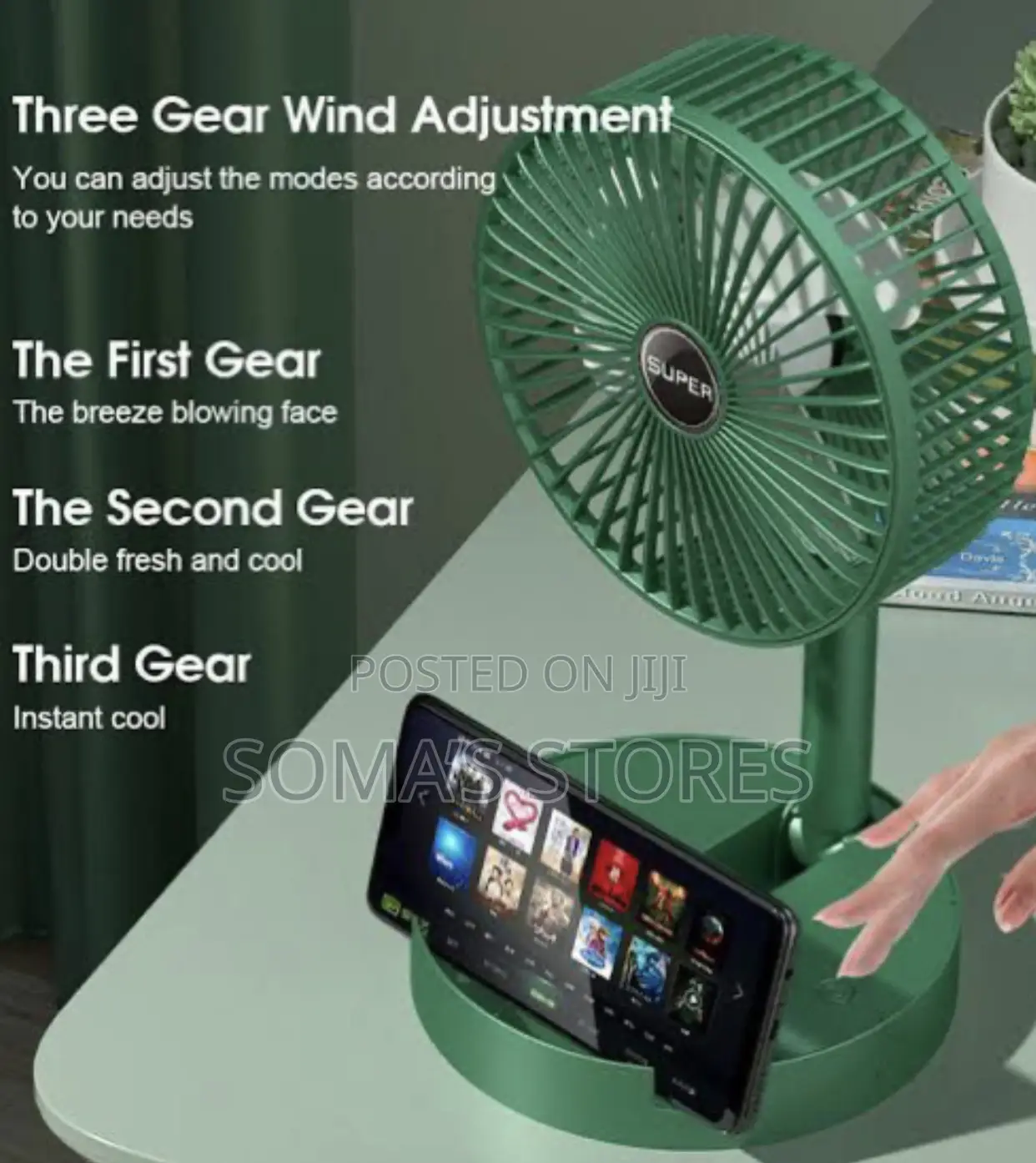 Rechargeable Folding Storage Fan