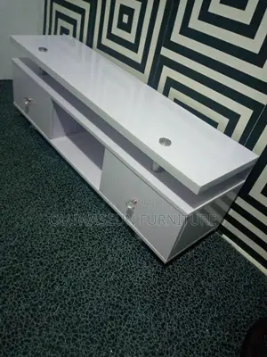 White TV Shelf With 2drawer