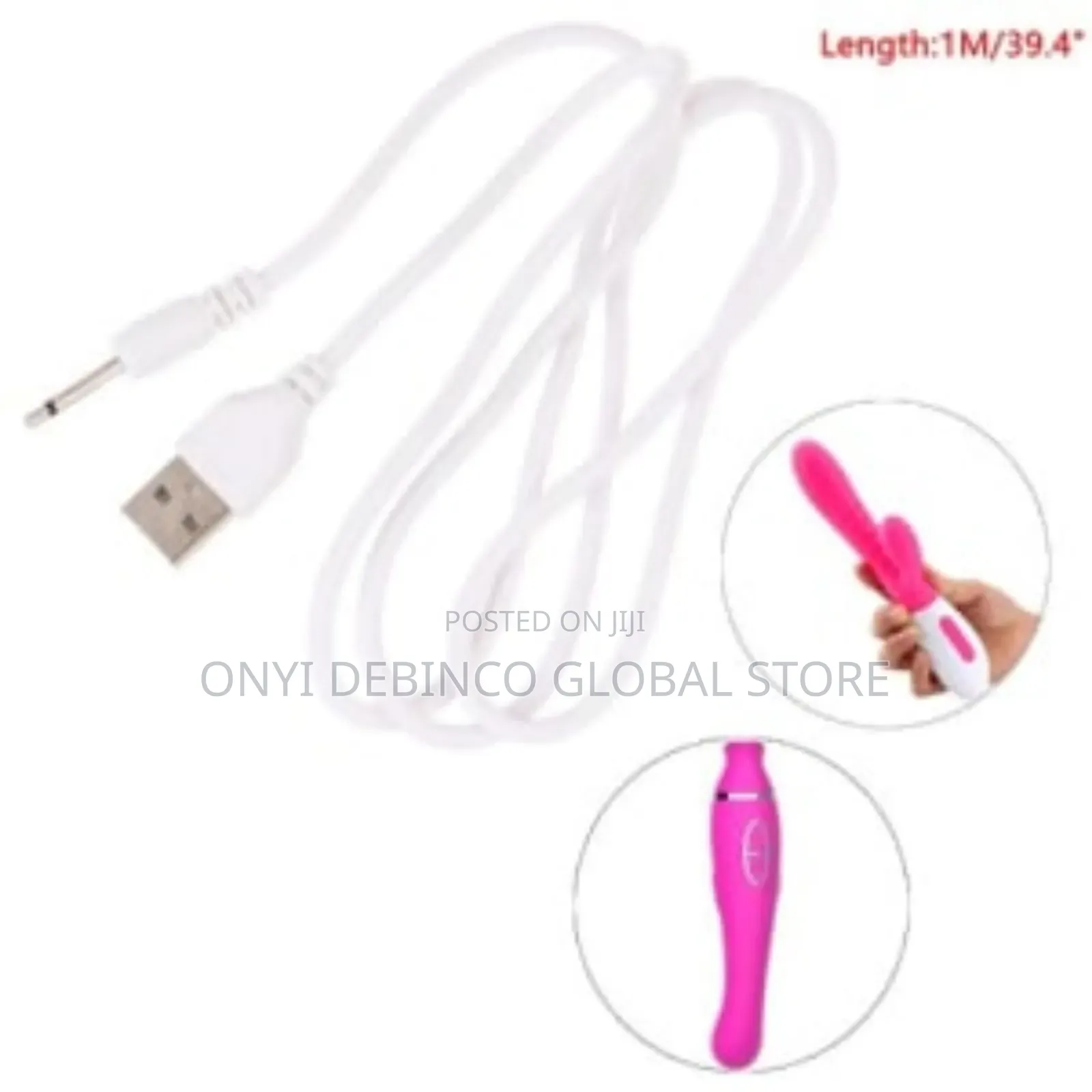 Replacement USB Cable Charger for Vibrators, Sextoy, Dildos