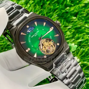 Original Patek Philippe Chronograph Black Chain Watch
