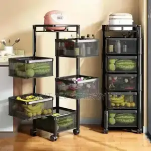 Square Rotating Basket for Fruits and Vegetables - 5 Layers