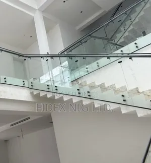 Staircase Handrail With Black Accessories