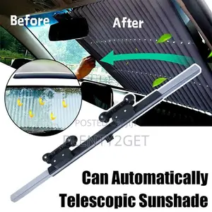 Retractable Car Sunshade - Black
