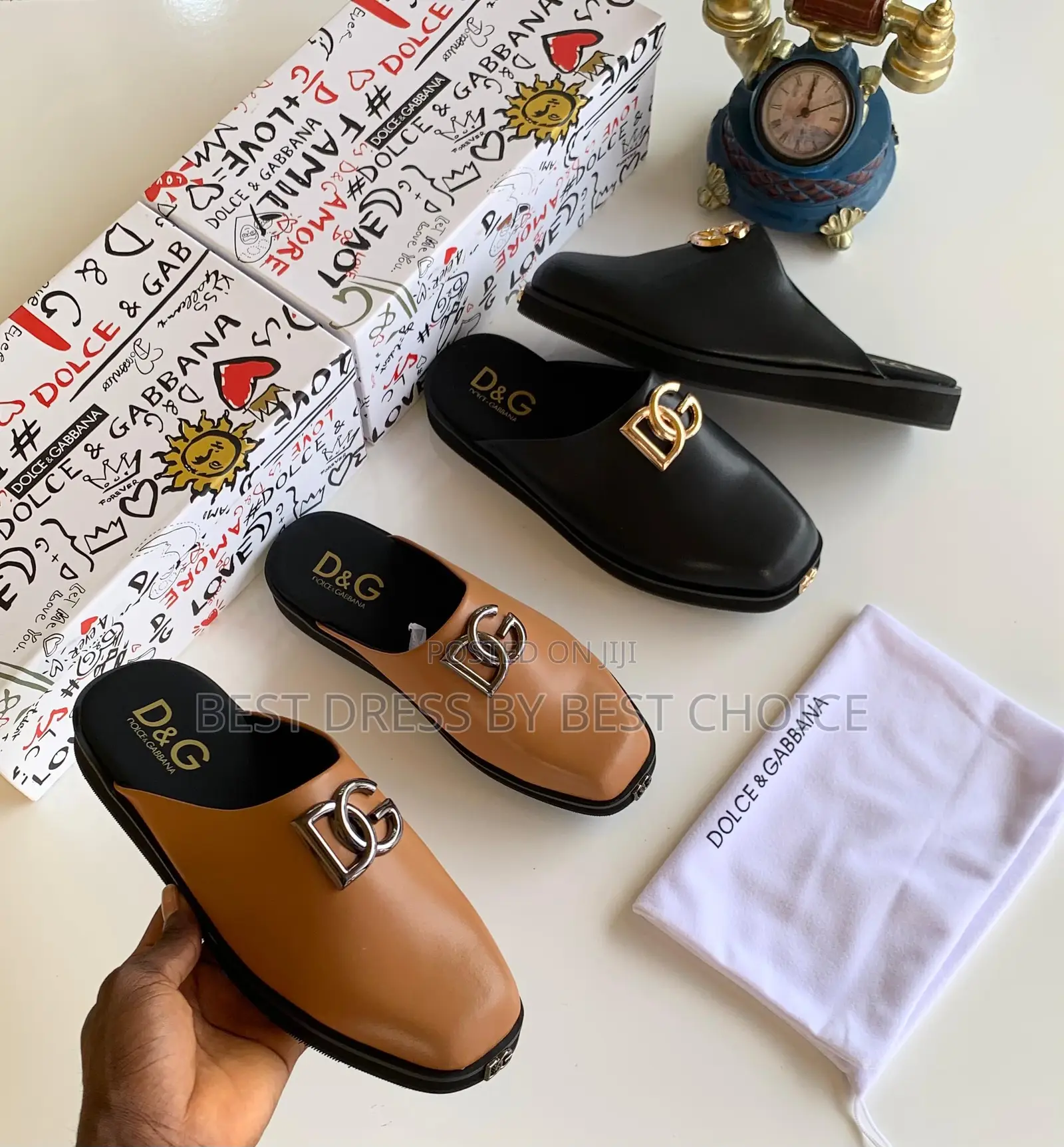 Prem D G Logo Backless Mule