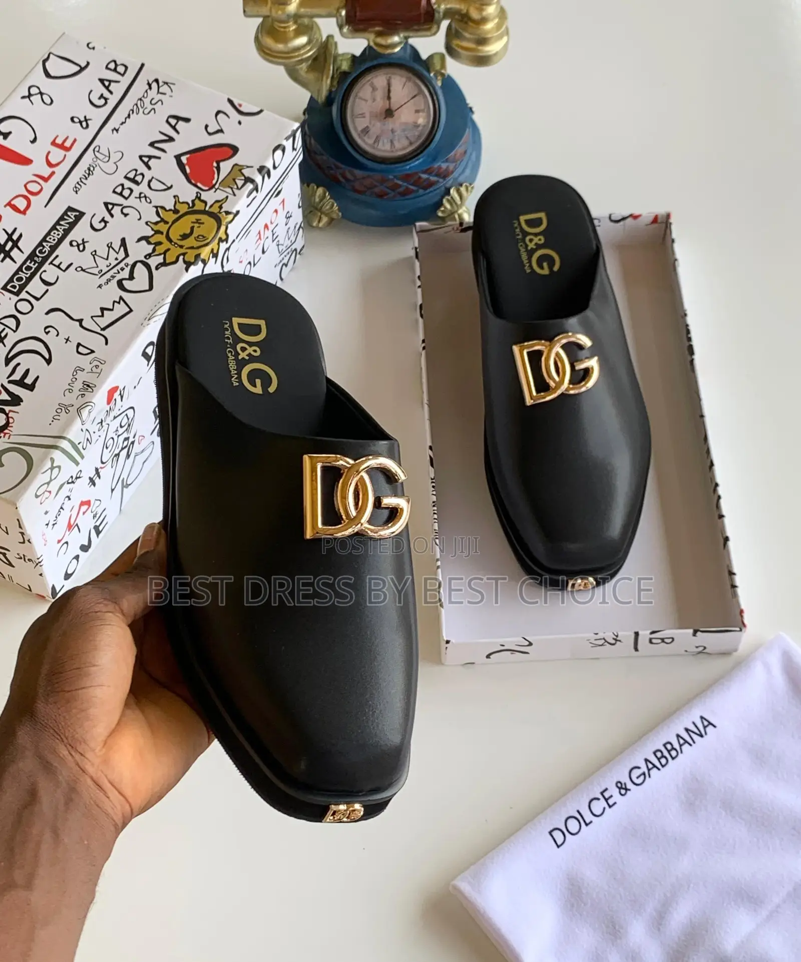 Prem D G Logo Backless Mule