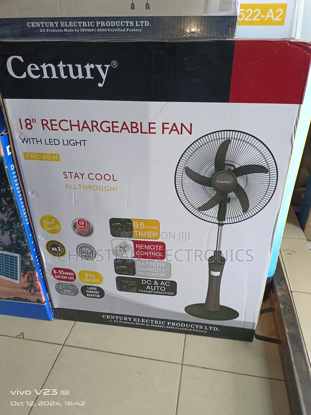 Century 18" High Quarlity Rechargeable Fan