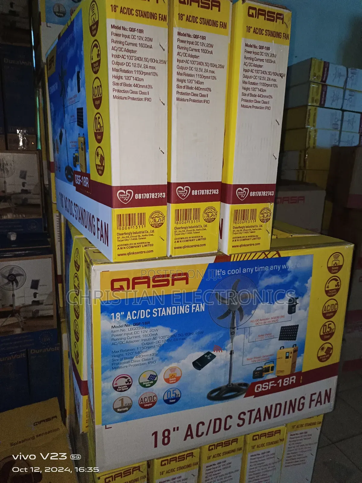 QASA 18" Ac/Dc Standing Fan