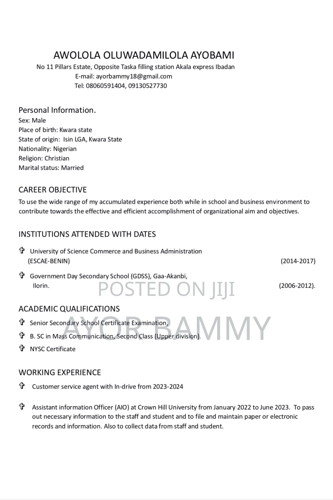 Customer Relations Officer