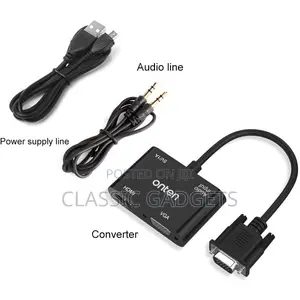 Onten Otn-5138hv VGA to FHD HDMI + VGA With Audio Converter