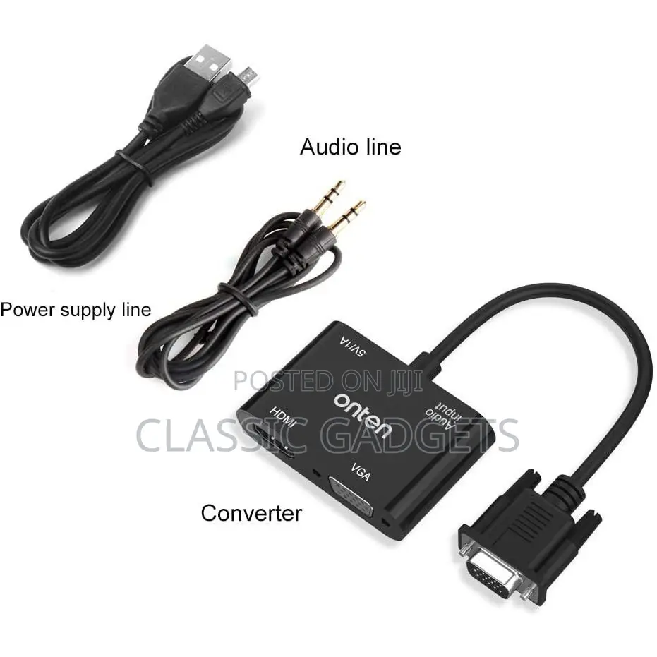 Onten Otn-5138hv VGA to FHD HDMI + VGA With Audio Converter