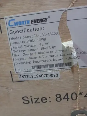 10kwh 51.2v Cworth Energy Solar Lithium Ion Battery