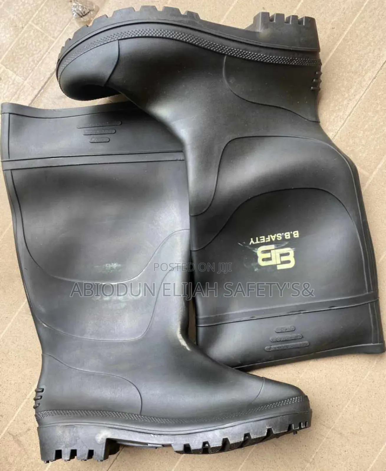 Rain Boot Black & Green Color