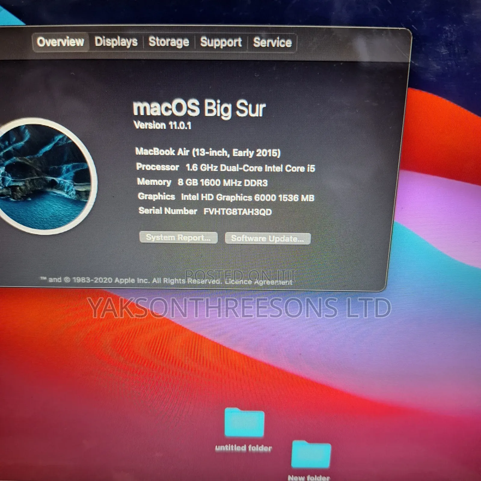 Laptop Apple MacBook Air 2015 8GB Intel Core I5 SSD 128GB