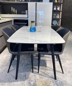 Contemporary 4 Seaters Marble Top Dining Table