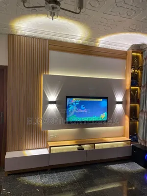 Tv Console With Light and Shelf