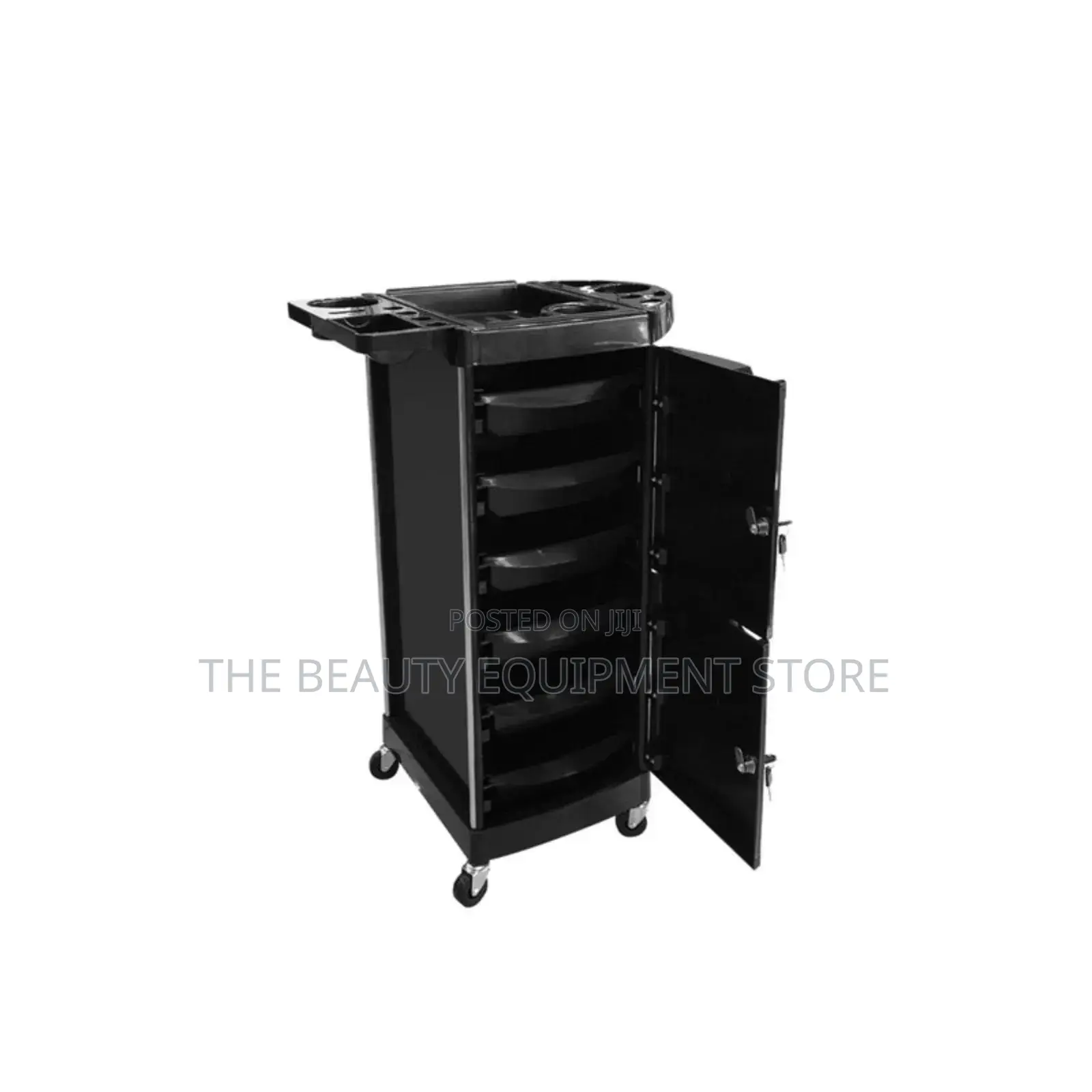 Professional Salon Trolley Black With Keys