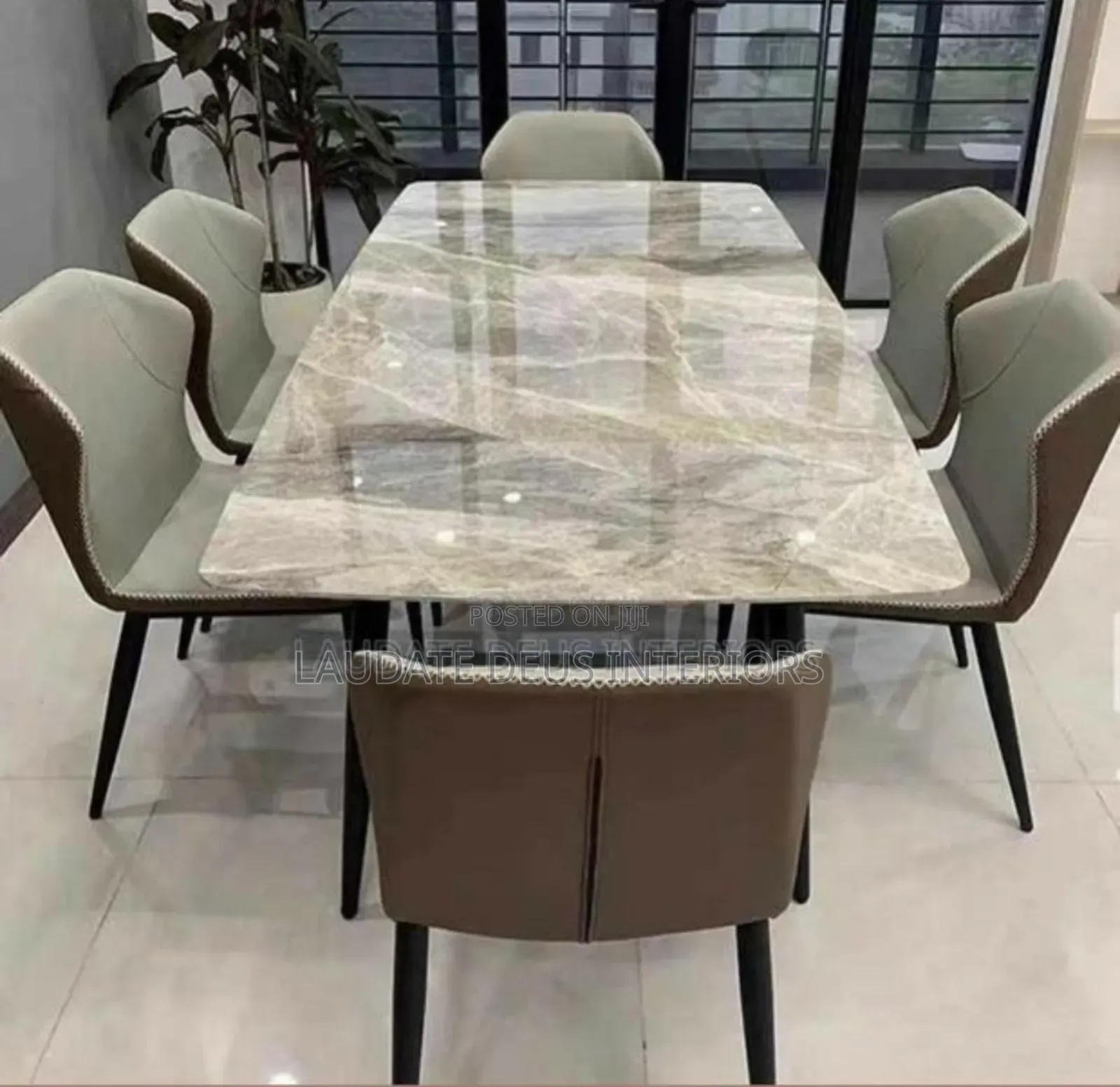 Exquisite Contemporary Marble Top Dining Table