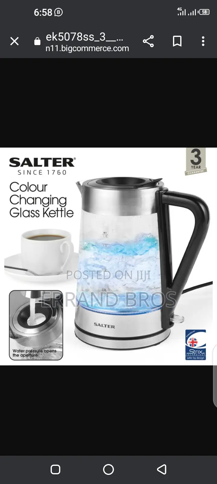 Colour Changing 1.7L Glass Kettle