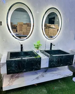 England Standard Black and White Double Basin.