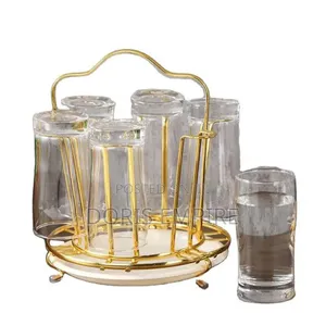 Stainless Steel Gold Glass Cup Rack Available Now