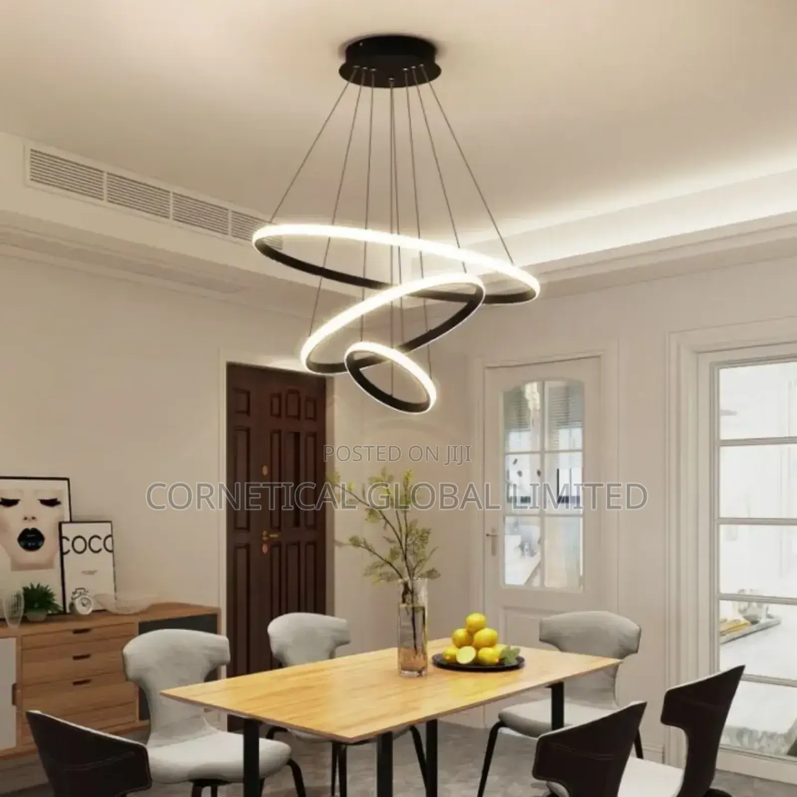 Modern Luxury Crystal Three Led Ring Chandelier Light