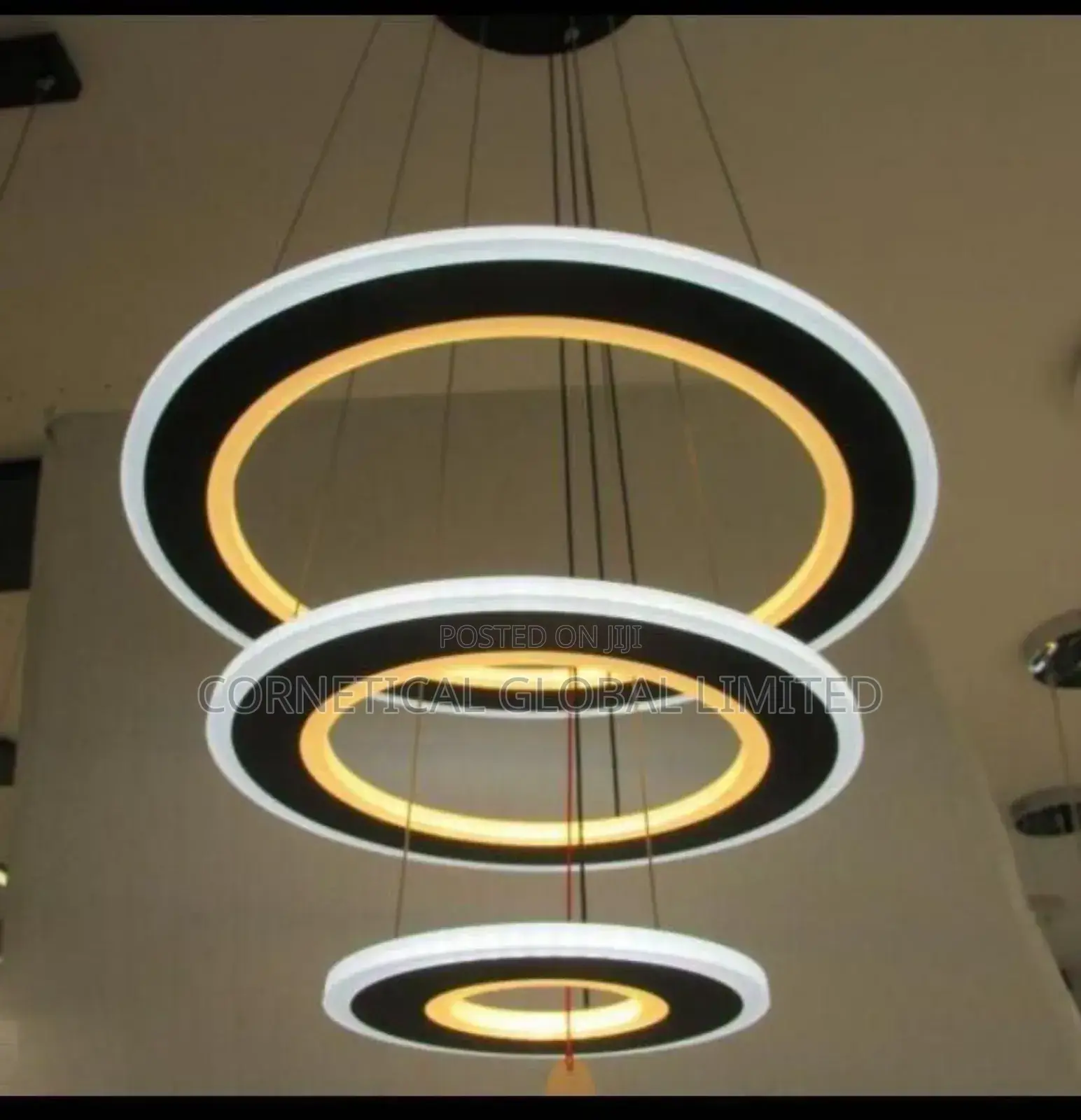 Quality Modern Three Drop Led Ring Chandelier Pendant Light