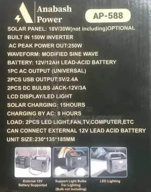 Anabash Portable Power Station | 150w