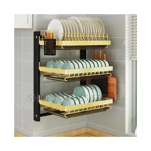 Stainless Steel 3 Layer Wall Mounted Dish Rack