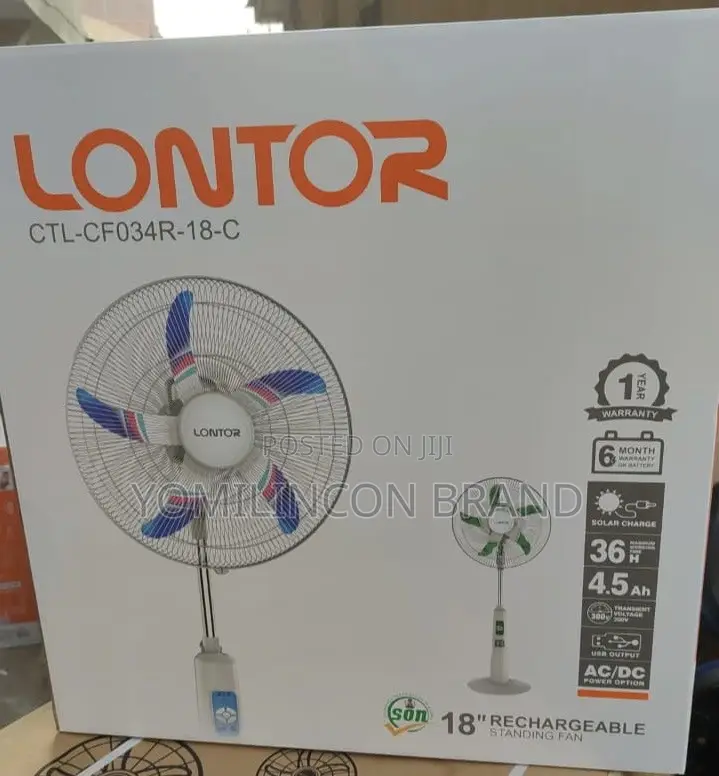 Lontor 18-inch Rechargeable Standing Fan - CTL-CF034-18-C